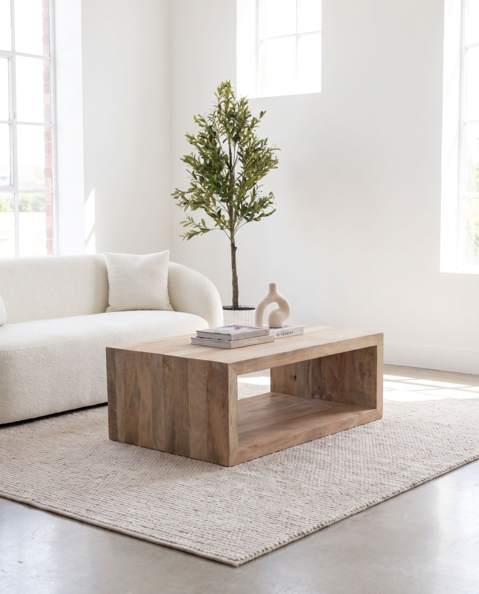 Monarch Rectangle Wooden Coffee Table - Art and craft furniture