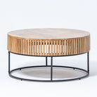 MONTERA WOODEN ROUND COFFEE TABLE - Art and craft furniture