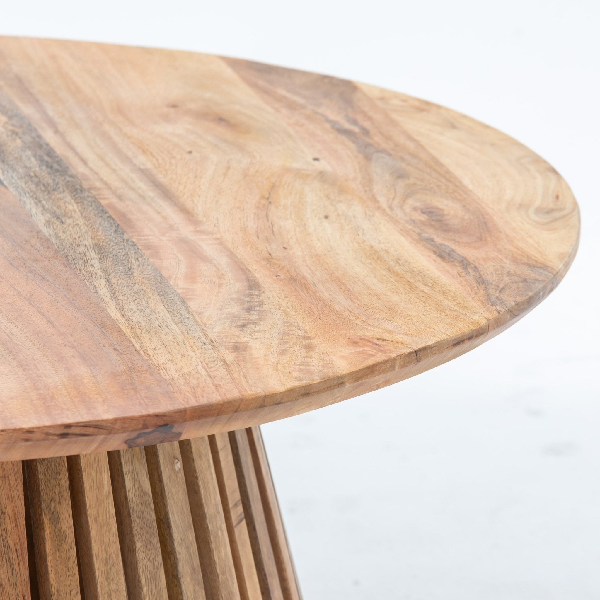 MONTERA WOODEN ROUND COFFEE TABLE - Art and craft furniture