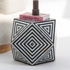 MOONLIT-BLACK MOTHER OF PEARL DIAMOND STOOL - Art and craft furniture