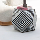 MOONLIT-BLACK MOTHER OF PEARL DIAMOND STOOL - Art and craft furniture