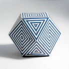 MOONLIT-BLUE MOTHER OF PEARL DIAMOND STOOL - Art and craft furniture