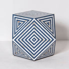 MOONLIT-BLUE MOTHER OF PEARL DIAMOND STOOL - Art and craft furniture
