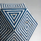 MOONLIT-BLUE MOTHER OF PEARL DIAMOND STOOL - Art and craft furniture