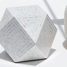MOONLIT-WHITE STRIP MOTHER OF PEARL DIAMOND STOOL - Art and craft furniture