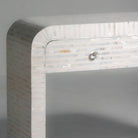 MOONLIT WHITE STRIP MOTHER OF PEARL DRAWER CONSOLE TABLE - Art and craft furniture