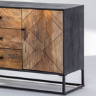 MORO WOODEN THREE DOOR THREE DRAWER SIDEBOARD - Art and craft furniture