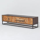 MORO WOODEN THREE DOOR TWO DRAWER TV STAND - Art and craft furniture