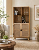 Morris Cane Two Door Bookshelf - Art and craft furniture