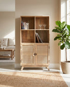 Morris Cane Two Door Bookshelf - Art and craft furniture