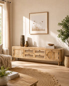 Morris Rattan Wooden TV Console - Art and craft furniture