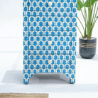 MOSAIC-BLUE INLAY FIVE DRAWER SINGLE DRAWCHEST - Art and craft furniture