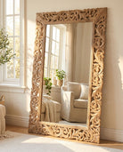 MOSAIC CARVED MIRROR FRAME - Art and craft furniture