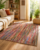 MOSAIC LINE JUTE & CHINDI HANDMADE RUG - Art and craft furniture