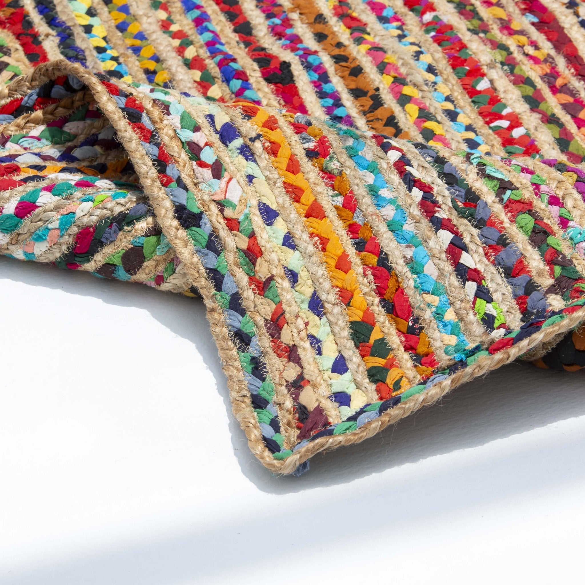 MOSAIC LINE JUTE & CHINDI HANDMADE RUG - Art and craft furniture