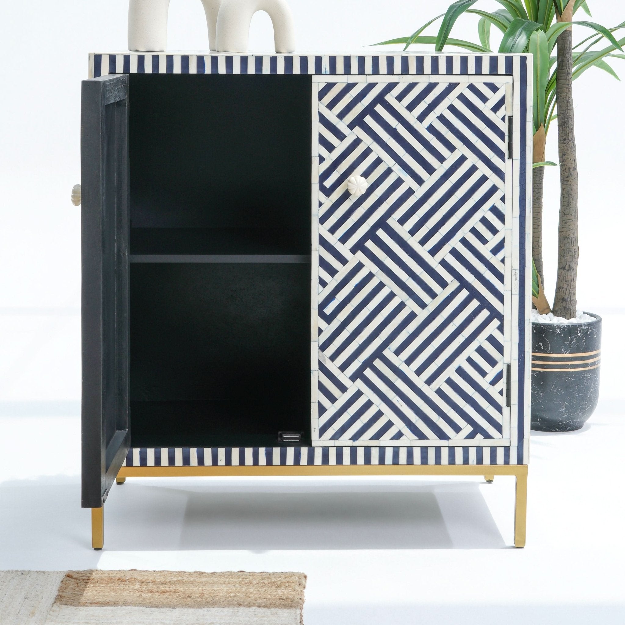 MYSTIC-BLACK INLAY TWO DOOR SIDEBOARD - Art and craft furniture