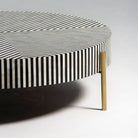 MYSTIC-BLACK STRIP INLAY COFFEE TABLE - Art and craft furniture