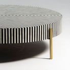 MYSTIC-BLACK STRIP INLAY COFFEE TABLE - Art and craft furniture