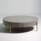 MYSTIC-BLACK STRIP INLAY COFFEE TABLE - Art and craft furniture