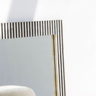 MYSTIC-BLACK STRIP INLAY MIRROR FRAME - Art and craft furniture