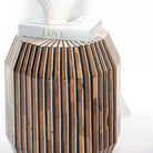 MYSTIC WOODEN INLAY BARREL SIDE STOOL - Art and craft furniture
