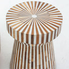 MYSTIC WOODEN INLAY HOURGLASS SIDE TABLE - Art and craft furniture