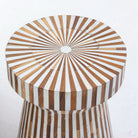 MYSTIC WOODEN INLAY HOURGLASS SIDE TABLE - Art and craft furniture