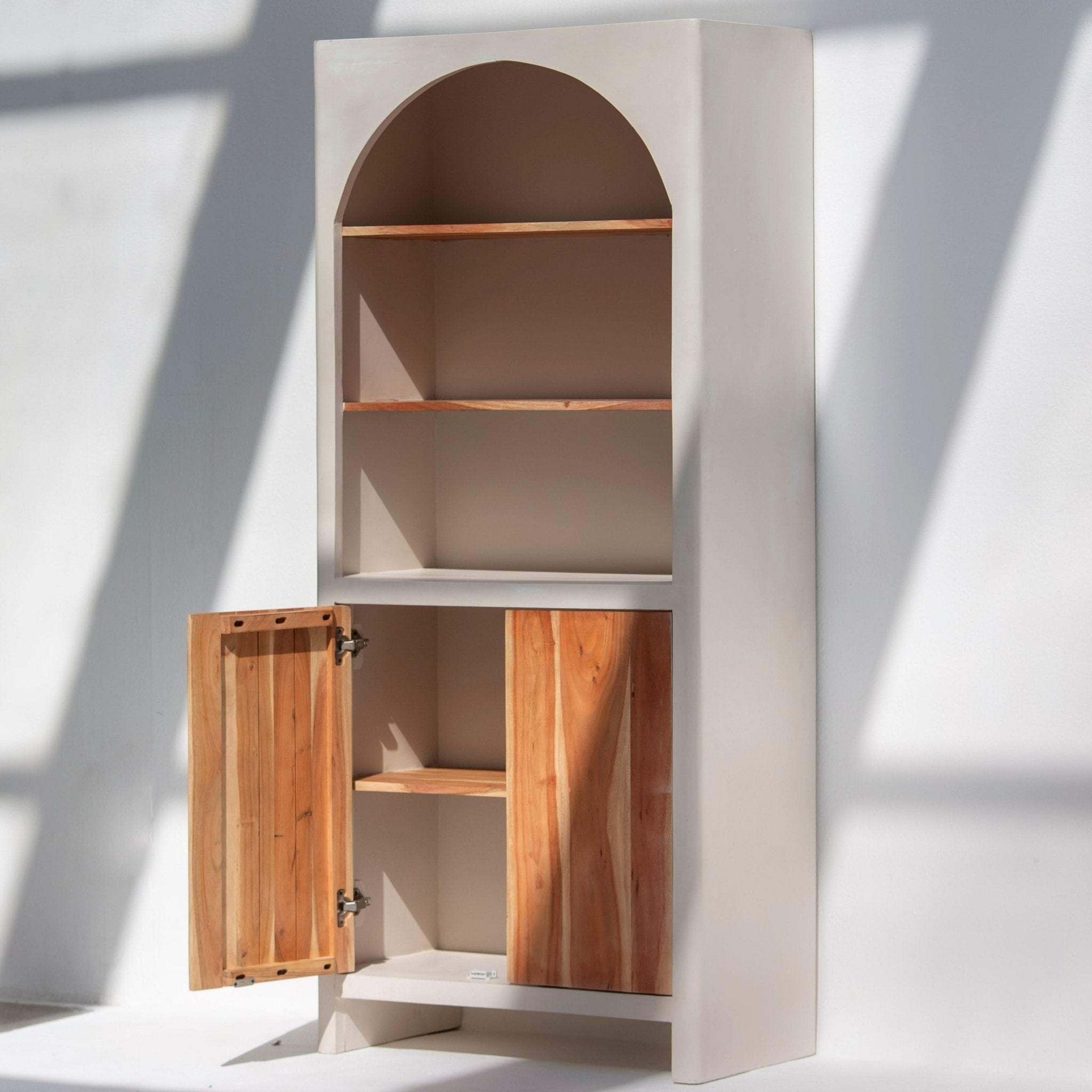 NATURA CURVE WHITE TWO DOOR BOOKSHELF - Art and craft furniture