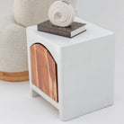 NATURA CURVE WOODEN NIGHTSTAND TABLE - Art and craft furniture