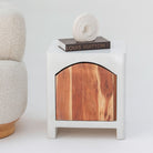 NATURA CURVE WOODEN NIGHTSTAND TABLE - Art and craft furniture