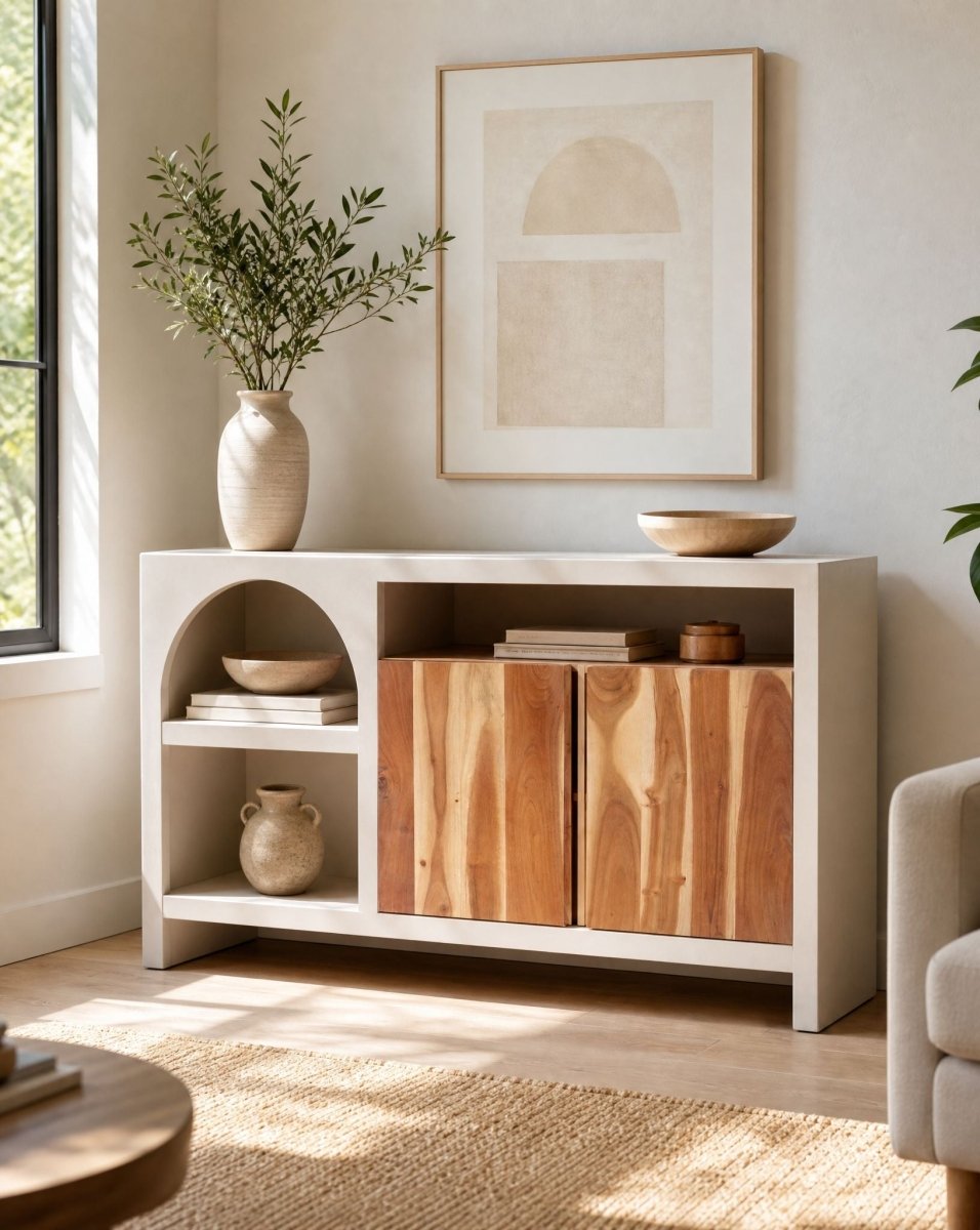 Natura Curve Wooden Two Door Sideboard - Art and craft furniture