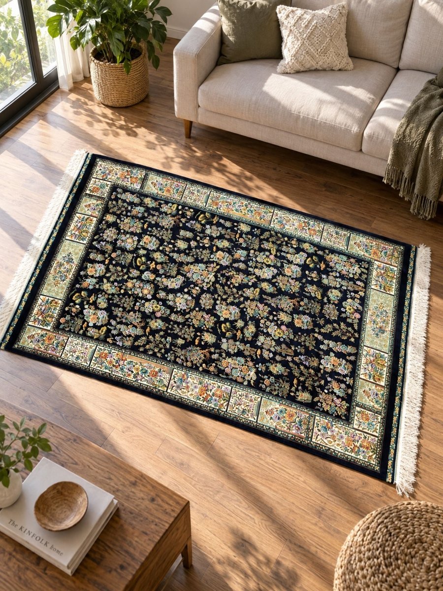 Neelofar Blue & Cream Carpet - Art and craft furniture