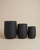 Nero Black Cylinder Fiber Cement Pot - Art and craft furniture