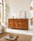 Noble 4 Door Teak Wood Sideboard Cabinet - Art and craft furniture