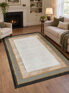 Noor E Darya Cream Gray Carpet - Art and craft furniture