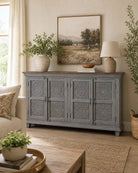 Novara Grey Carwing Sideboard - Art and craft furniture