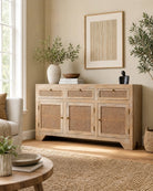 Novelle 3 Drawer & Door Cane Sideboard - Art and craft furniture