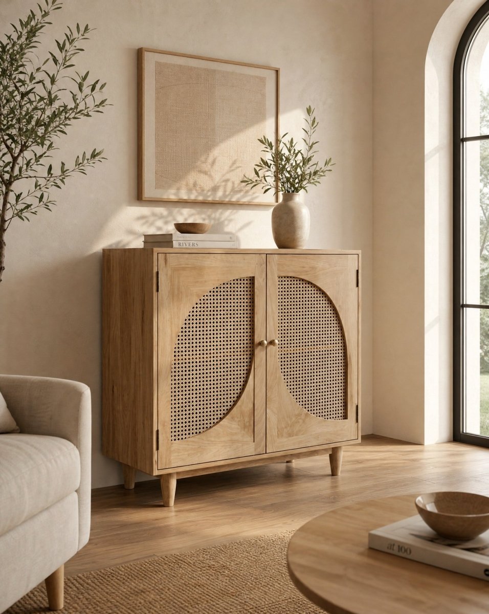 Novelle Two Door Cane Sideboard - Art and craft furniture