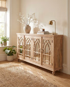Novera Mango Wood 4 Door Sideboard Cabinet - Art and craft furniture