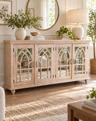Novera Mango Wood 4 Door Sideboard Cabinet - Art and craft furniture