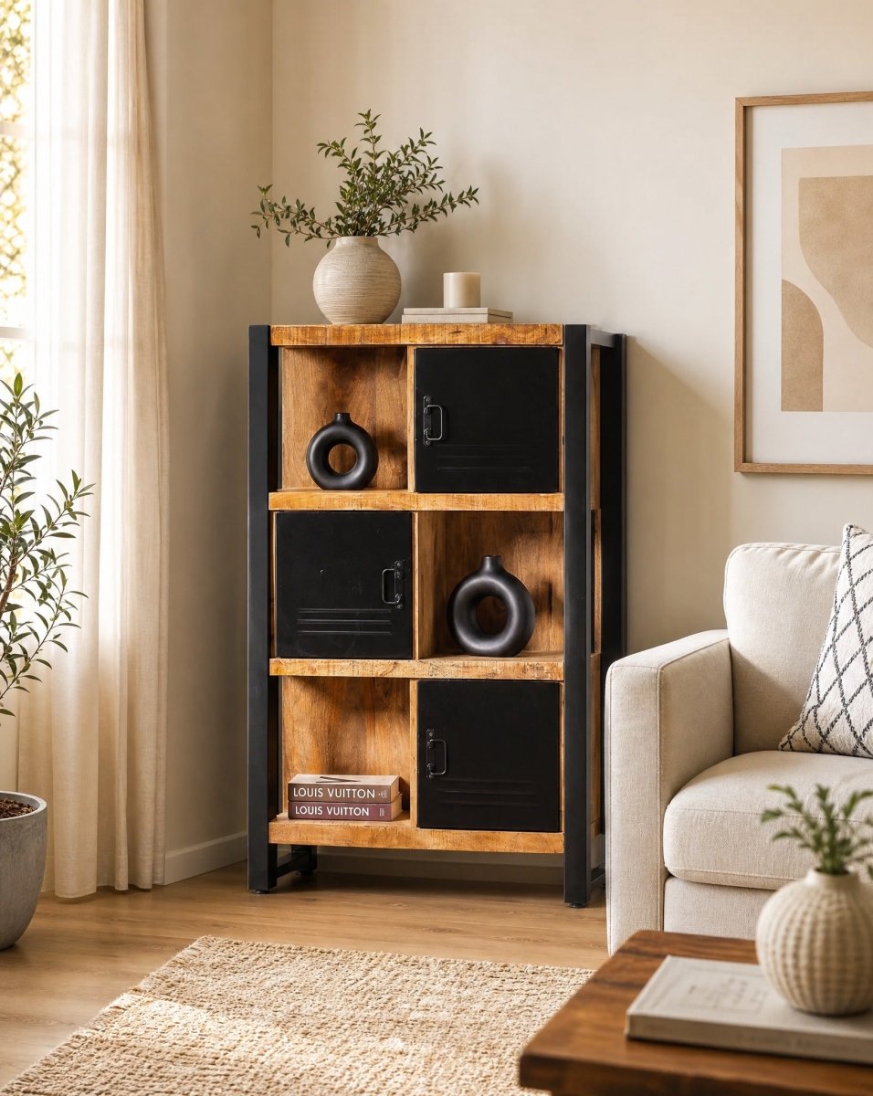 Novessa Mango Wood Small Bookcase - Art and craft furniture