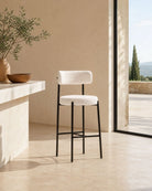 Nuage White Fabric Bar Stool - Art and craft furniture