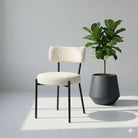 NUAGE WHITE FABRIC DINING CHAIR - Art and craft furniture