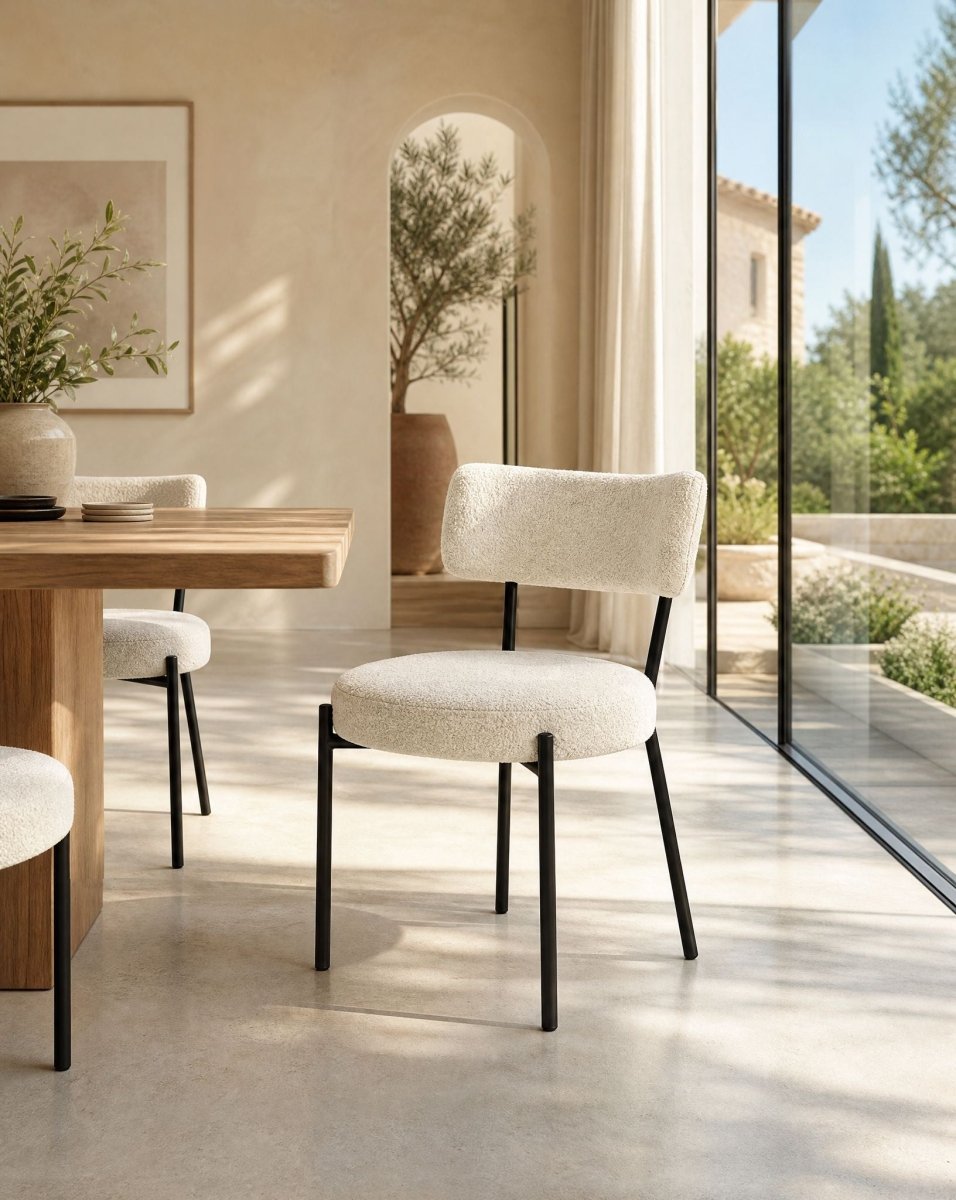 Nuage White Fabric Dining Chair - Art and craft furniture