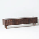 NUVOR-BROWN WOODEN FOUR DOOR TV STAND - Art and craft furniture