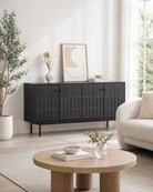 Nuvor Wood Four Door Sideboard - Art and craft furniture