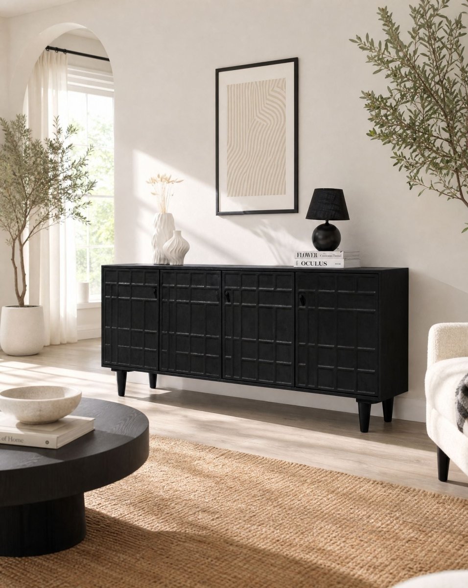 Nuvor Wooden Four Door Sideboard - Art and craft furniture