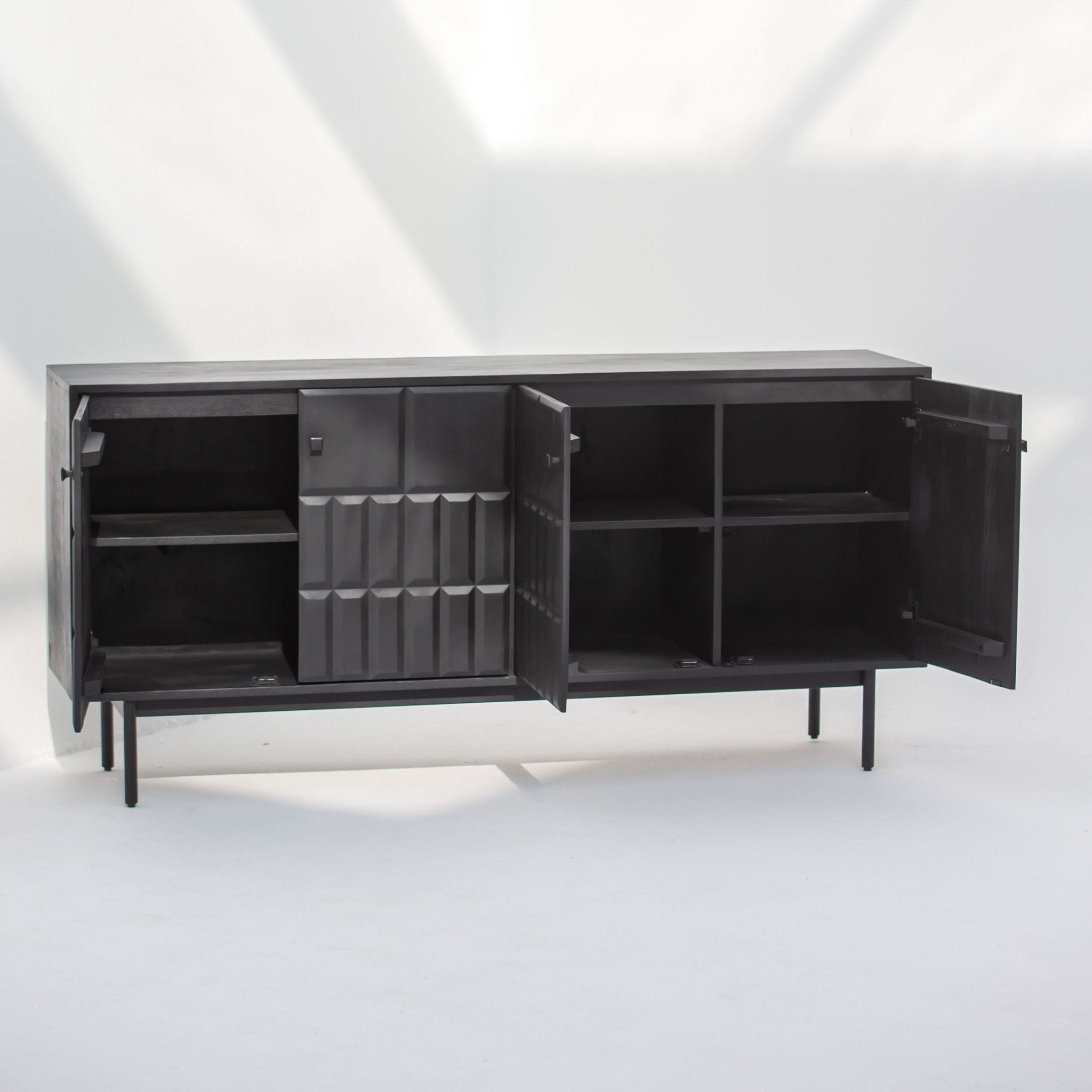 NUVOR WOODEN FOUR DOOR SIDEBOARD - Art and craft furniture