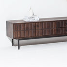 NUVOR WOODEN THREE DOOR TWO DRAWER TV STAND - Art and craft furniture