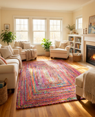 Oasis Charm Jute & Chindi Handmade Rug - Art and craft furniture